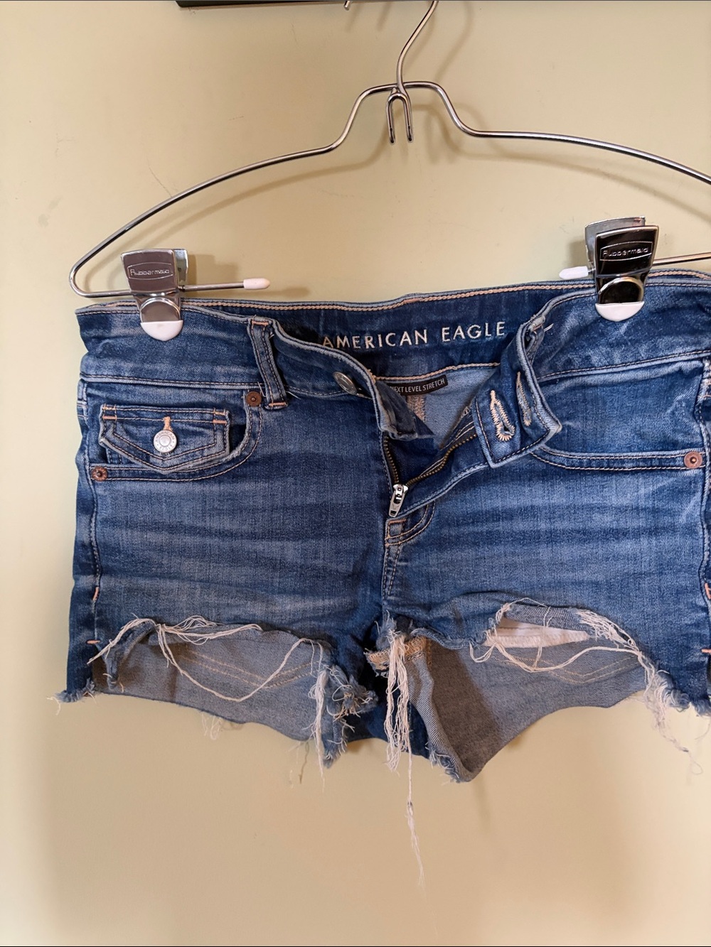 American Eagle Outfitters Blue Distressed Denim Cutoff Shorts